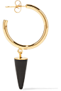 Isabel Marant - Gold-plated onyx hoop earrings  : Butterfly fastening for pierced ears