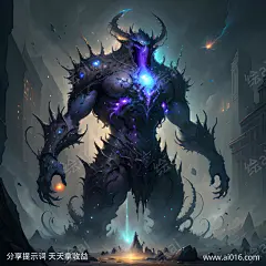 深渊恶魔_提示词查看_Stable Diffusionai绘图工具关键词描述词咒语_1024X1024像素-虚空魔法,梦幻,超现实主义,魔法,男性,夜晚,黑色,危险气氛,边缘光,电影-提示词编号:2023070914486139-绘ai-www.ai016.com