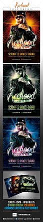 Acehood Rap Hip Hop flyer PSD海报广告设计素材模板源文件-淘宝网