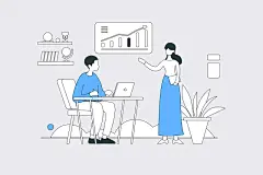 手绘家居办公人物插画设计