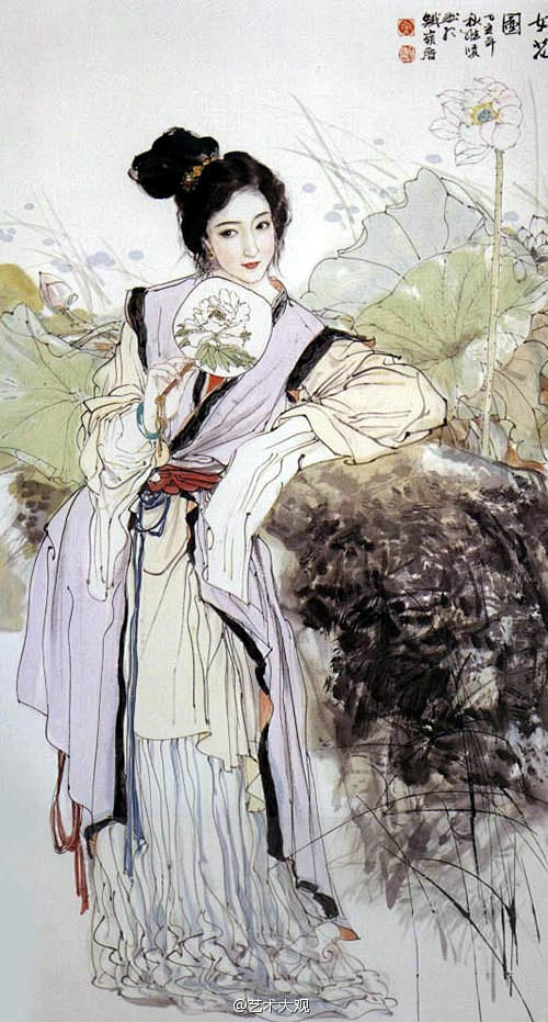 苏维贤人物国画古代美人系列3
