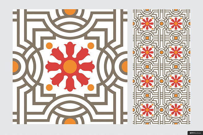 瓷砖 背景 花卉 图案 装饰 几何