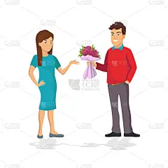 那家伙给他的女人做了一束花作为礼物
