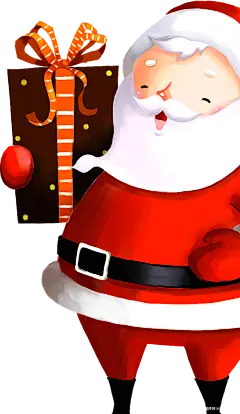 圣诞老人 手持 礼物 节日元素免抠png图片壁纸