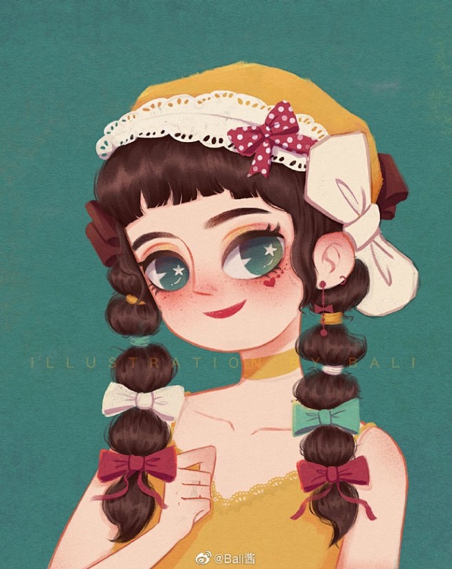 蝴 蝶 结| 女 孩-illustrat...