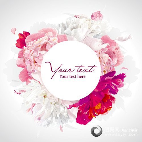 缤纷牡丹花纹矢量素材 - 图翼网(TUY...
