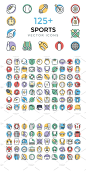 125+运动主题矢量图标 125+ Sports Vector Icons
