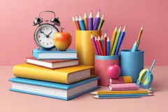 学习用品校园学习工具元素插画