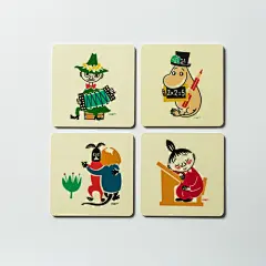 瑞典Optodesign 姆明系列桦木杯垫碗垫茶托4只装纪念日 彩色