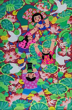 农民画作品《采“廉”曲》 作者：赵海燕_1_西漓_来自小红书网页版