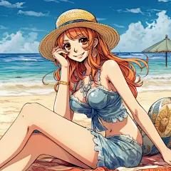 AI绘画_Prompts_Qwiz_Nami_relaxing_on_the_beach_7889eec3-8005-4e70-9aff-195e01a17323_xpanx.com