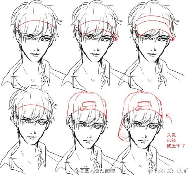 #绘画参考# 嗷ヽ(*´∀`)ﾉ人物头部...