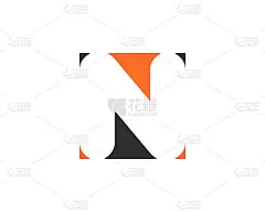 商业标志的插图设计抽象的艺术字母n简单的标志。Logo抽象N个字母矢量模板