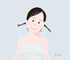 扎着小辫子的女孩

