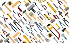 施工工具。背景。当过油漆工，木匠，建筑工，杂工。维修和施工服务。销售工具。锤子，钳子，锯子，剪刀，刷