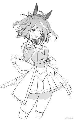 动漫人物少女线稿插画素材
画师twi：olys011 ​​​​