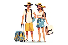扁平风旅游高清彩色插画