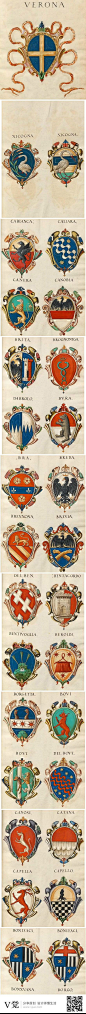 中世纪欧洲贵族族徽设计。@北坤人素材