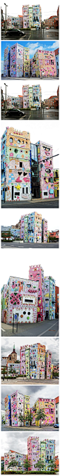 [【艺术创意】街头涂鸦与建筑完美结合，很赞。] 