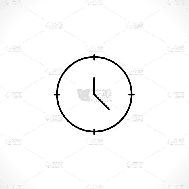 时钟图标。Clock时间符号平面样式。设计网站图标，标志，应用程序，UI。插图——向量。EPS10。素材-花瓣网