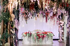 婚礼婚宴,餐桌布置,桌花,