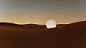 abstract desert Landscape minimalist Render sunset surreal