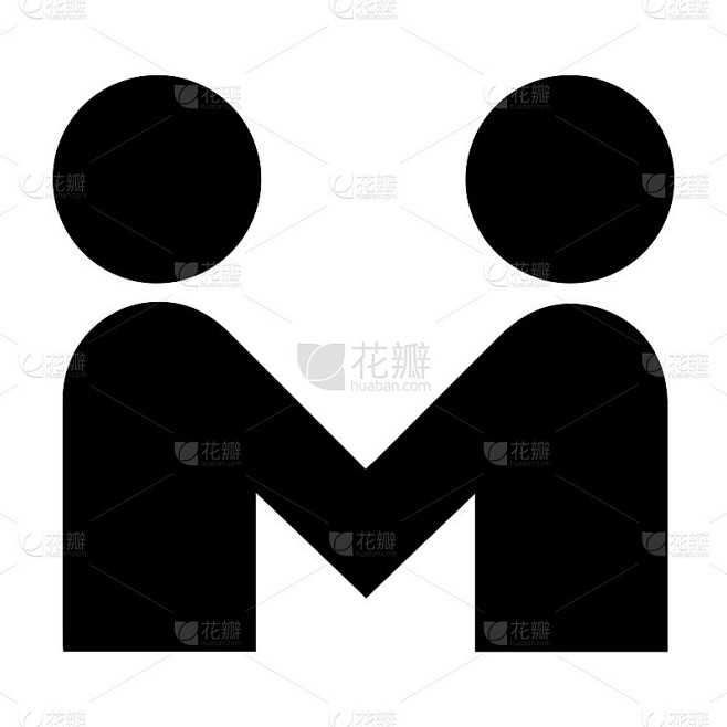 伙伴关系矢量图标。手颤抖的象征。握手的标志。