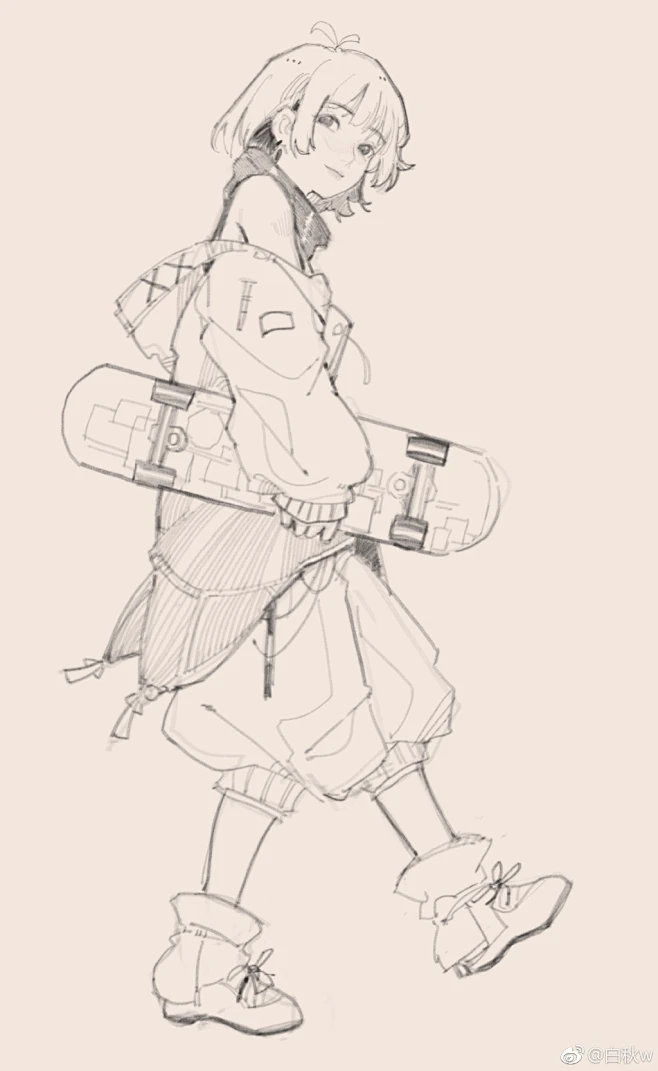 日系线稿|动漫线稿 左下角关注原画人，推荐更多精选素材，绘画更有灵感-花瓣网