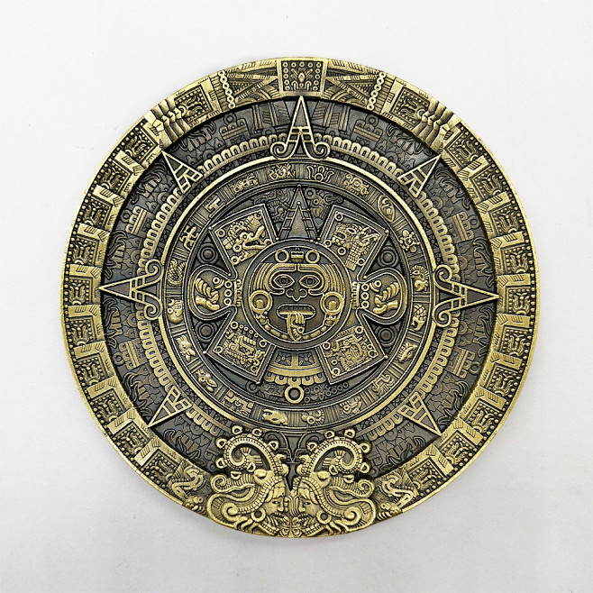 墨西哥玛雅文明金字塔纪念币 阿兹特克图腾羽蛇神大铜章古文明币-淘宝网