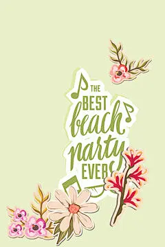 图源免费EPS |带有夏季和花卉排版的矢量插画