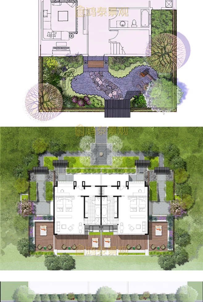 ps彩平住宅庭院落别墅景观园林私家花园彩色平面图PSD源文件素材-淘宝网-花瓣网