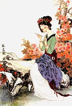 美女肖像画高清素材 中国画 典雅端庄 古代女子 唯美 国画美女 工笔人物画 美女 免抠png 设计图片 免费下载