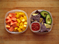 snack for two: papaya and mango, blue and yellow corn tortilla chips with salsa and avocado #早餐# #健康##營養# #赏味期限#