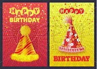 生日,鸭舌帽,贺卡,黄色,红色,式样,概念,惊奇,图像,庆祝
