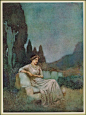 爱伦·坡的神秘乐园。法国插画家Edmund Dulac(1882-1953年)为爱伦·坡的诗歌作品配的插图，古旧的色调，慵懒的线条非常匹配爱伦·坡作品中诡异的气氛。 ​​​​