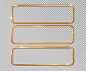 Free vector gold frame horizontal set realistic vector metal gold border with place for inscriptions isolated on transparent background realistic 3d design