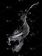 水清雅造型黑色背景3d渲染