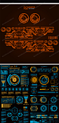 科技科幻未来数据信息显示屏幕信息元素游戏ui图标设计矢量ai素材-淘宝网