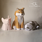 ins北欧创意3D立体纸艺diy大象狐狸熊猫动物桌面摆件摄影装饰道具-淘宝网