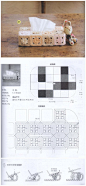 可以选择不同颜色的线，钩织一款全新的纸巾盒。 #钩织图解#@北坤人素材