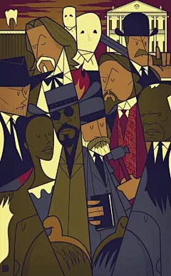 [看看]意大利插画师Ale Giorgini：几何风格风靡海报界_插画师_传送门