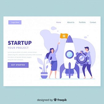 Startup landing page...