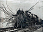 老照片：发生锅炉爆炸后的蒸汽火车 ​​​​