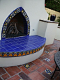 Exteriors : A variety of entrance, stair, balcony, wall and window accents in all weather porcelain and traditional clay Talavera Mexican tile.  Design is Santa Rosa Verano.