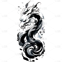 新年春节新春龙年2024水墨中国风龙元素