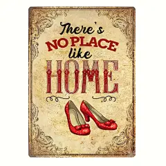 1件，“没有像家一样的地方”金属锡标牌，复古牌匾装饰墙面艺术，墙面装饰，房间装饰，家居装饰，餐厅装饰，酒吧装饰，咖啡馆装饰，车库装饰，防水，防尘 0