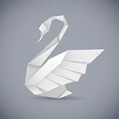 手工折纸白天鹅矢量素材