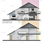 房屋,横截面,椅子,沙发,建筑业,屋顶,建筑,办公室,小别墅,坐