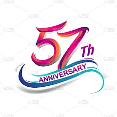 周年庆典标志为蓝色和红色