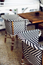 Black and white striped chairs #earnyourstripes: 